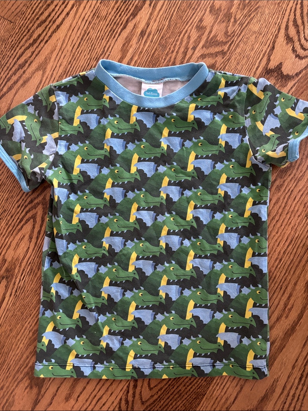 Beb & ooo UK brand Green & Blue Alligator Print Short Sleeve Tee